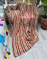 Vintage French Country Floral Stripe Heavy Cotton Fabric Curtains picture