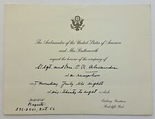 VTG The Ambassador Of The United States Of America Reception Request Card picture