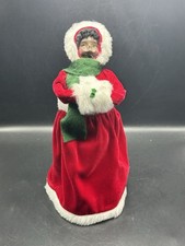 Byers' Choice Carolers 1993 African American Mrs. Claus Figure Red Velvet USA picture