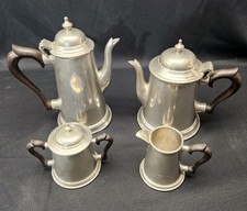 Vintage Stieff Pewter Colonial Style Coffee Pot/Creamer/Sugar Set (P1-27) picture