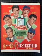 Rare Vintage 1948 Chesterfield Cigarettes Print Ad - Baseball Stars - Ted picture