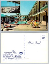 The Wilshire Motel St. Pete Beach Florida Vintage Postcard Pool Beach View picture