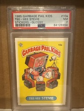 Topps 1985 Garbage Pail Kids Tee-Vee Stevie #10a GLOSSY PSA 7 Sticker  picture