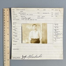 Vtg 1937 PA Motor Police Mugshot Fingerprint Card Scranton Trucker Butch Penn picture