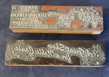 Vintage 1968 Zembo Shrine Circus Letterpress Blocks Hamid Morton Printing Cuts picture
