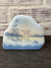 Fenton Custard Glass Iceberg Inspirational Hand Painted Paper Weight Vtg RARE picture