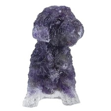 1 PCS 2.5 Inch Amethyst Crystal Poodle Figurine Resin Dog Statue Ornament picture