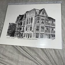Vintage Joan Nelson Numbered Signed Print: Hotel Wyalusing PA Pennsylvania picture