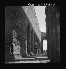 Photo:Syracuse Sicily 1943 Girl in Roman Amphitheatre Ruins Doorway Home picture