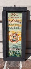 Old Players Navy Cut Cigarettes Sailor Tin Sign Antique Vintage Picture Frame picture