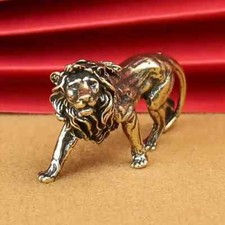 Vintage Brass Lion Statue – A Timeless Symbol of Strength & Elegance picture