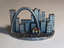 VTG W.A.P.W Pewter Crystal St Louis Mo Gateway Arch Souvenir Figurine Miniature picture
