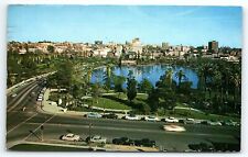 1958 LOS ANGELES CALIFORNIA MacARTHUR PARK OLD CARS AERIAL VIEW POSTCARD P2928 picture