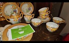 Japanese Vintage Lusterware Sugar Creamer Teacups Plates Saucers picture