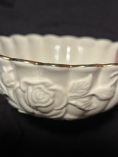 Lenox Small Bowl Embossed Roses 24K Gold Trimmed picture