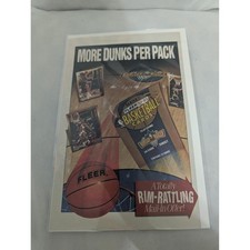 Vintage Printed Advert 1992-93 Fleer Basketball Cards Spud Webb Art 10.25x6.5 picture