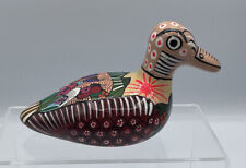 VINTAGE TONALA REDWARE BIRD ART POTTERY HAND PAINTED MEXICO picture