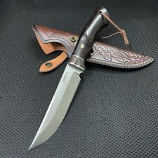 Trailing Point Knife Fixed Blade Hunting Camping Survival Army SKD-11 Steel Wood picture