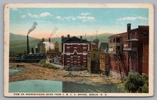 Androscoggin River Industrial Buildings Berlin NH WB 1926 Postcard TS-196 picture