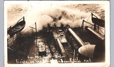 BATTLESHIP SPEED TRIAL 1916 norfolk va real photo postcard rppc picture