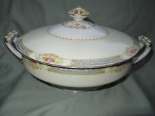 NORITAKE ROSE CHINA OCCUPIED JAPAN ANNETTE PATTERN COVERED FOOTED VEGETABLE BOWL picture