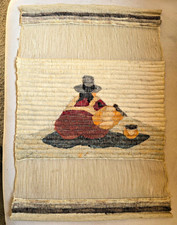 Vintage Arte Inca Peru Handwoven Sheep Wool Tapestry Andean Folk Art Wall Decor picture