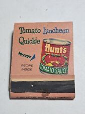 Vtg hunts tomato sauce with tomato luncheon quickie recipe inside 1/2 matchbook  picture