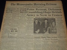 1939 SEPTEMBER 14 MINNEAPOLIS MORNING TRIBUNE - BRITISH ARMY IN FRANCE - NT 9530 picture