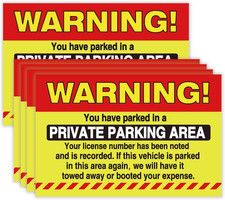 50 Private Parking Stickers, You Have Parked in a Private Parking Area, Reserved picture
