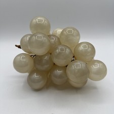 Vintage MCM Large Lucite Cluster Grapes Irridescent White Pearl picture