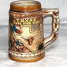 Texas Mug Lone Star State Souvenir Vintage Glazed Ceramic Placo Japan picture