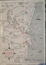 1950s Camden Rockport Maine Brochure MAP picture