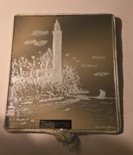 Vtg Hand Made Mirror Art Picture With Rope Frame picture