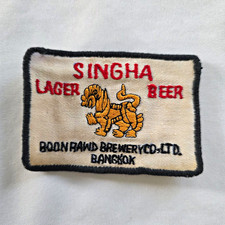 True VTG Singha Lager Beer Breweriana Embroider Patch Boon Rawd Brewery Bangkok picture