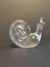 Vintage 1970s Signed Steuben Clear Crystal Snail “Hand Cooler” Collection  picture