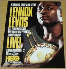 2003 Lennox Lewis vs Vitali Klitschko HBO Print Ad Boxing Advertisement Vintage picture