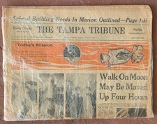 Tampa Tribune July 18 1969 Original Newspaper Apollo 11 Moon Mission picture