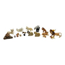 Vintage Miniature Animal Figurines Lot Wade England Lions Cats Ceramic Trinket picture