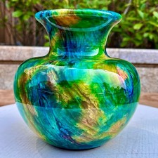 4.25LB  Rainbow Crystal Vase - Rare and Colorful Chinese Art Decorations picture