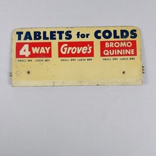 Vtg GROVE'S Cold Tablets Counter  DISPLAY Drug Store Medicine Pharmacy picture