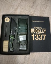 HSK Buckley Tracker Knife Green Handle Leather Sheath D2 Steel With Gift Box picture