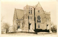 1930s Independence Missouri Latter Day Saints Stone Church RPPC Postcard 26-4181 picture
