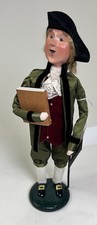 Byers Choice Williamsburg 2016 Colonial Man Christmas SIGNED Tag Book Cane USA picture