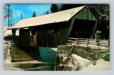 Johnson VT-Vermont, Winter Scene, Old Covered Bridges, Antique Vintage Postcard picture