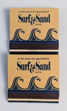 2 Vintage Surf & Sand Hotel Laguna Beach Matches Matchbooks Outrigger 1970s picture
