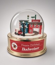 1996 Budweiser ERTL Vintage Crossroads Musical Christmas Globe 1236GX Works picture