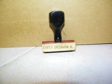 Vintage Railroad Rubber Ink Stamp “15953 Greenview IL.” Illinois Central RR picture