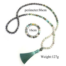 108 Prayer Beads Necklace Bracelet Tassel Natural Crystal Stone Gems Reiki Yoga picture