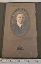 Vintage Studio Photo Young Man Suit Tie Okmulgee OK Oklahoma Sprague Studio... picture
