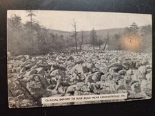 Glacial Deposit of Blue Rock Near Len hartsville Lenhartsvile PA Postcard C1915 picture